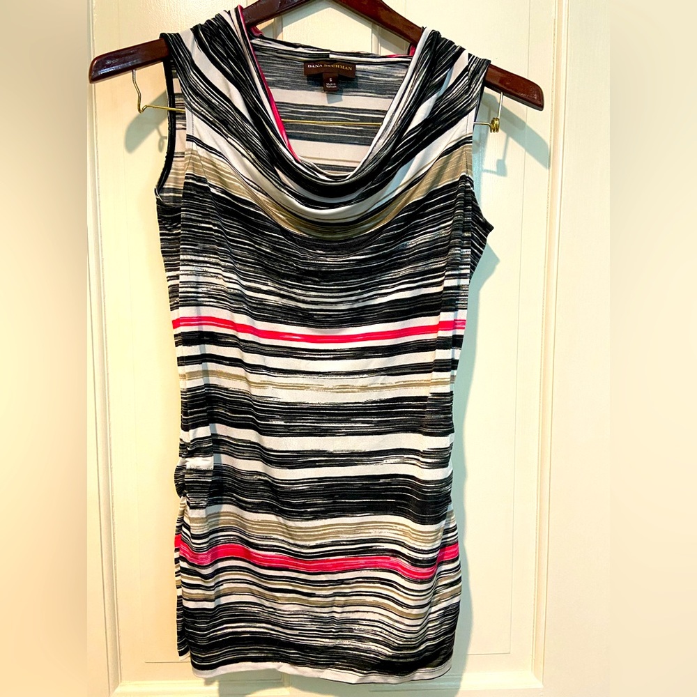 Dana Buchman Cowl Neck Tunic With Ruched Sides